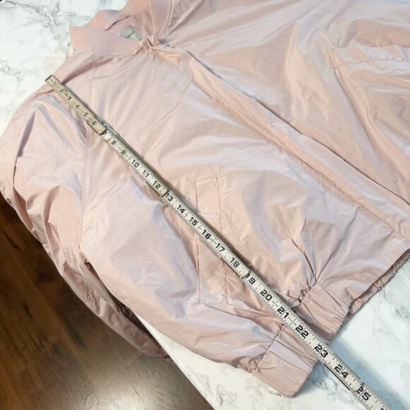 Maeve Light Pink Sheen Bomber Jacket Women's Size Large front zip - Picture 10 of 11